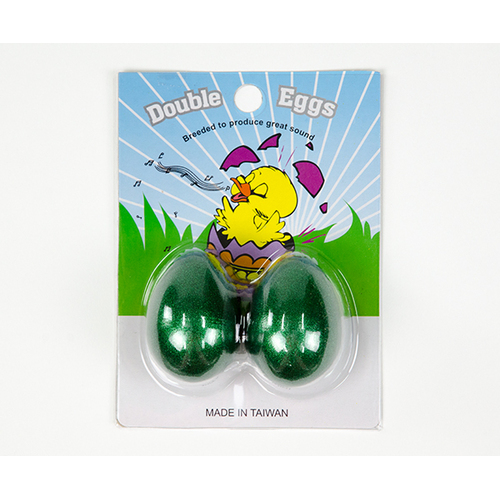 Egg Shakers Double Eggs on Card (Pair) Green