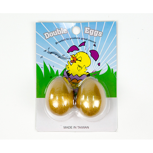 Egg Shakers Double Eggs on Card (Pair) Gold