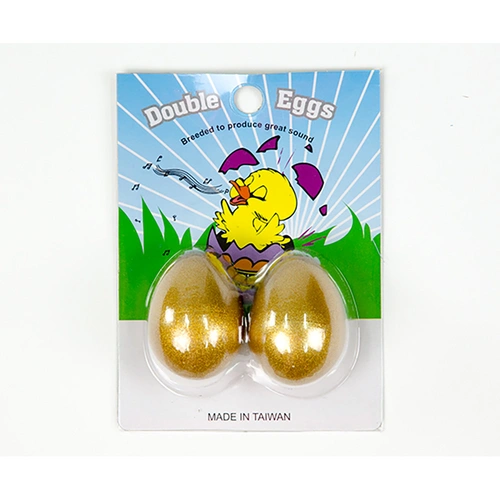 Gold Egg Shakers Pair on Card