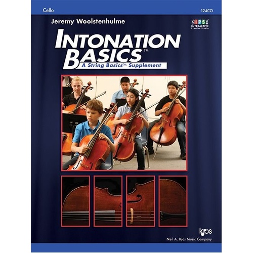 Intonation Basics Cello by Jeremy Woolstenhulme - 48 Pages, Kjos Music Company, Includes 20 Instructional Videos, Suitable for 1st Year and Beyond