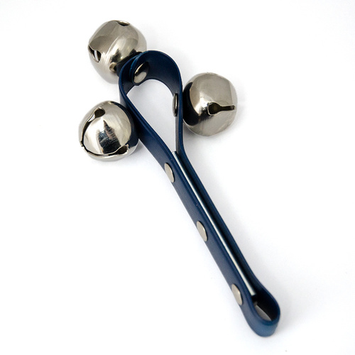 Mini Hand Bell Tree with 3 Nickel Plated Sleigh Bells