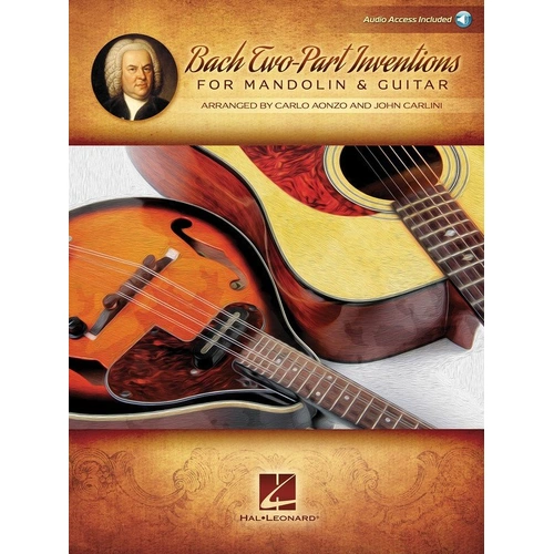 Bach Two-Part Inventions for Mandolin & Guitar - Hal Leonard, 80 Pages, Includes Online Audio Access