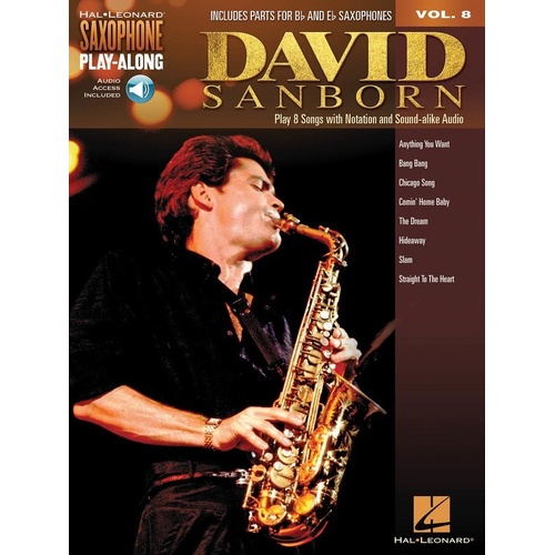 David Sanborn Saxophone Play-Along Volume 8 Book with Online Audio