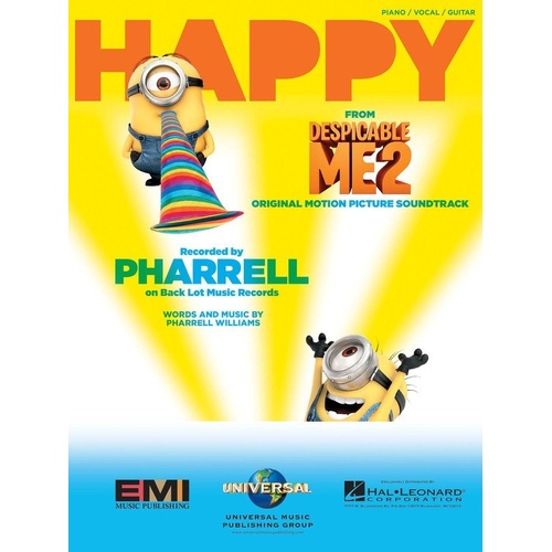 Happy (from Despicable Me 2) Sheet Music for Piano, Vocal & Guitar - 8 Pages