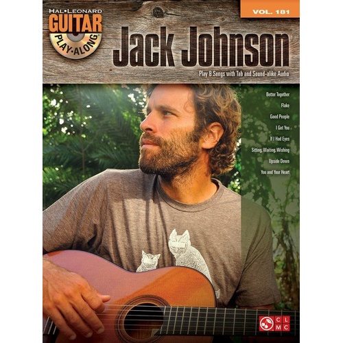 Jack Johnson Guitar Play-Along V177 BK/CD - 8 Songs with Backing Tracks and Enhanced Audio for PC/Mac, 64 Pages, Cherry Lane Music