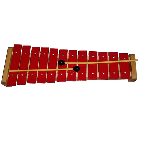 Diatonic Glockenspiel 12 Red Notes C-G Wooden Frame 39cm