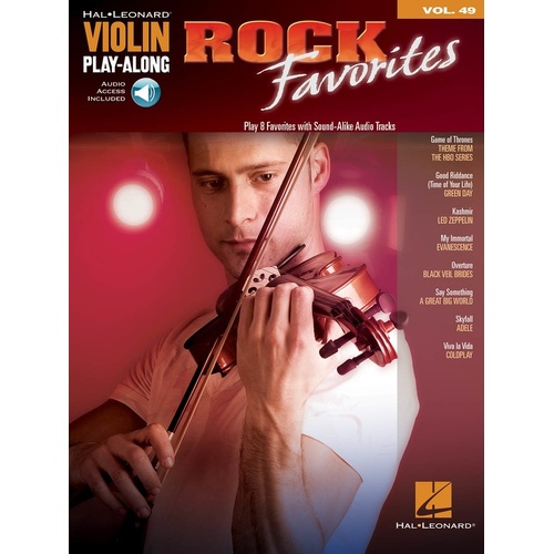 Rock Favorites Violin Play Along V49 Book/Online Audio 