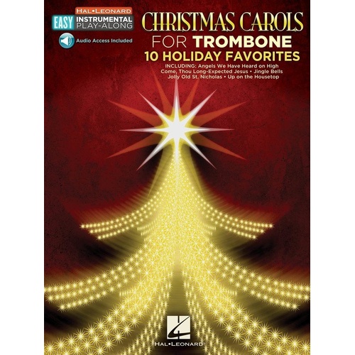 Christmas Carols for Trombone - Easy Instrumental Play-Along, 10 Songs, Hal Leonard
