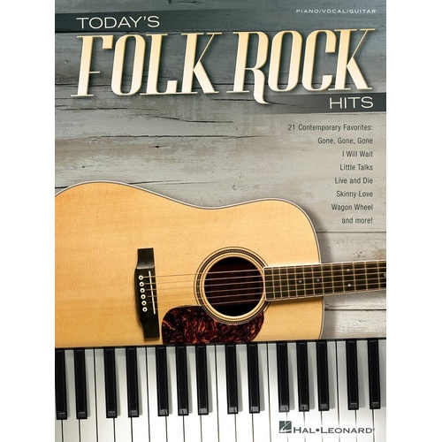 Today's Folk Rock Hits PVG Songbook by Hal Leonard - 21 Hits for Piano, Vocal & Guitar, 178 Pages