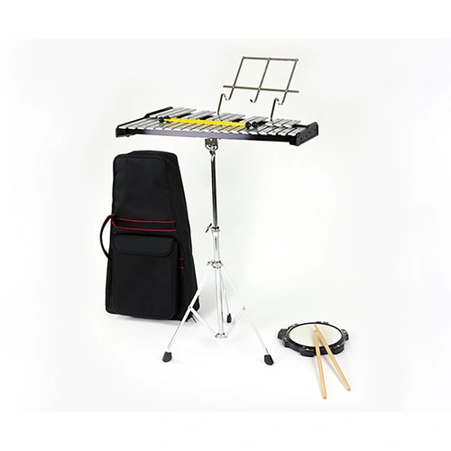 Maxtone 32-Note Glockenspiel Kit with Bag, Tripod Stand, Practice Pad, Mallets, and Drumsticks