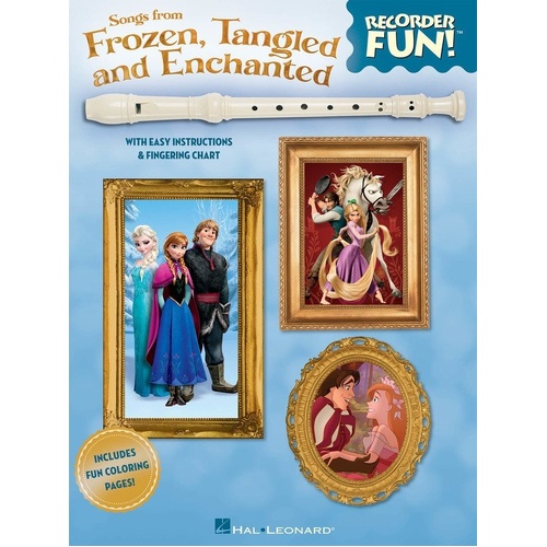 Songs from Frozen, Tangled & Enchanted for Recorder - 9 Disney Songs in E-Z Play Notation, 24 Pages, Hal Leonard