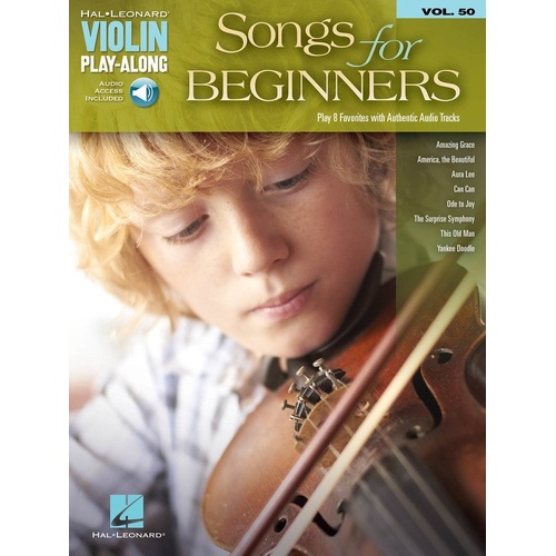 Songs for Beginners Violin Play-Along V50 with Online Audio