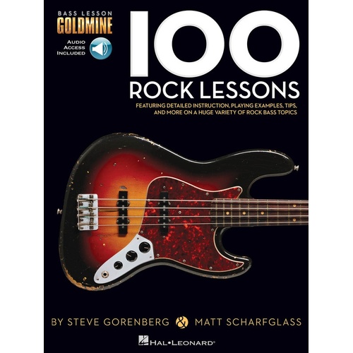 100 Rock Lessons Bass Goldmine Series Book/Online Audio (Softcover Book/Online Audio)