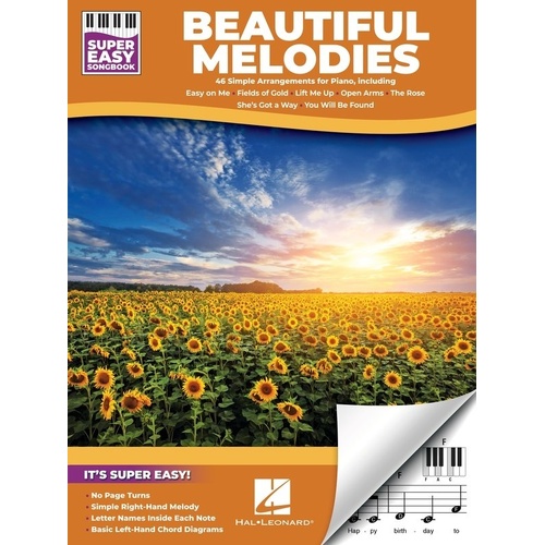 Beautiful Melodies Super Easy Songbook for Piano & Keyboard, 46 Songs, E-Z Play Format, Publisher: Hal Leonard, 96 Pages