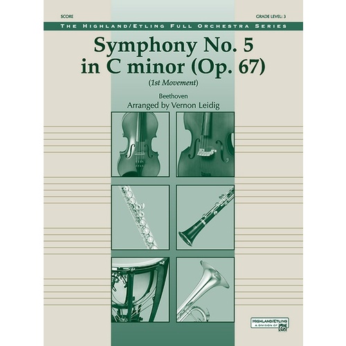 Beethoven's Symphony No 5 1st Mvt Full Orchestra Gr 3 Score