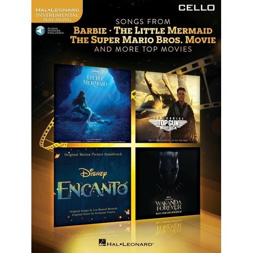 Barbie, Little Mermaid, Super Mario Bros Cello Songbook with Demo Tracks - Hal Leonard
