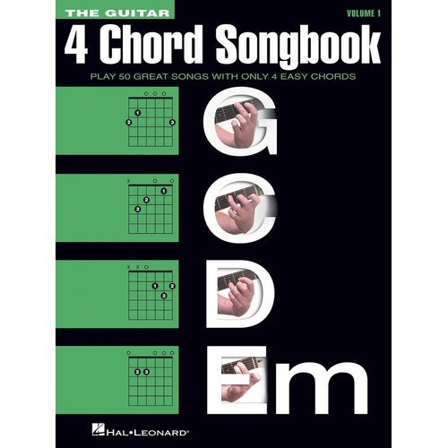 Guitar 4 Chord Songbook G-C-D-Em by Hal Leonard, 112 Pages, Melody Line, Lyrics & Chords, Includes 50 Songs