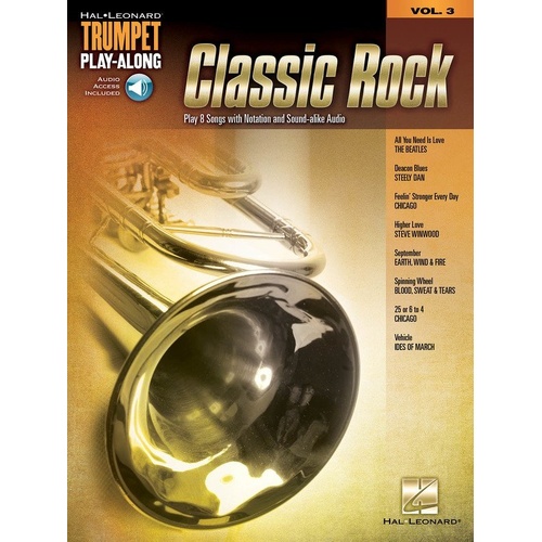 Classic Rock Trumpet Play-Along V3 Book