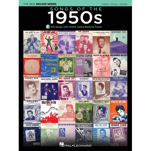 Songs of the 1950s Piano, Vocal & Guitar Songbook with Backing Tracks