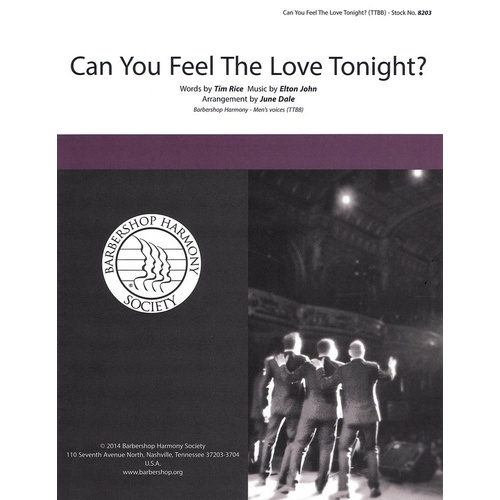 Can You Feel The Love Tonight? TTBB A Cappella (Octavo)