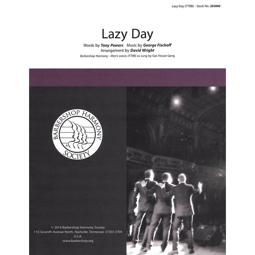Lazy Day TTBB A Cappella (Octavo)