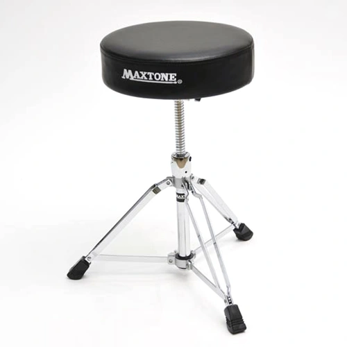 Drum Throne with Embroidered Maxtone Logo, Height Adjustable 46.5-60cm, Thick Padded Seat, 3 Double Braced Legs