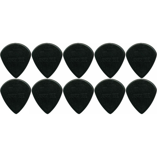10 x Dunlop Jazz III Black Guitar Picks / Plectrums 