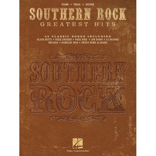 Southern Rock Greatest Hits PVG Songbook by Hal Leonard - 30 Hits for Guitar and Piano, 186 Pages