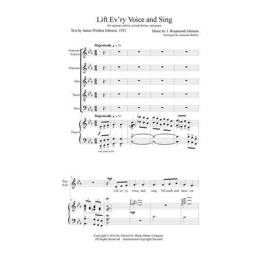 Lift Evry Voice And Sing SATB (Octavo)