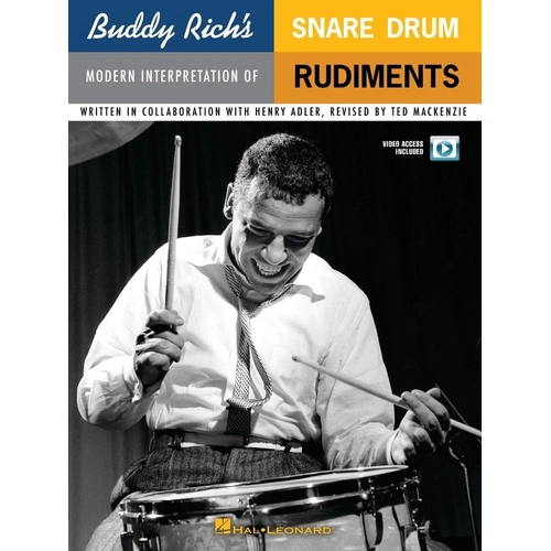 Buddy Rich's Modern Interpretation of Snare Drum Rudiments Book with Online Video Demos