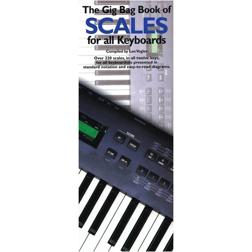 The Gig Bag Book of Scales for All Keyboards by Music Sales America - 260 pages, includes 220 scales in all 12 keys with diagrams.