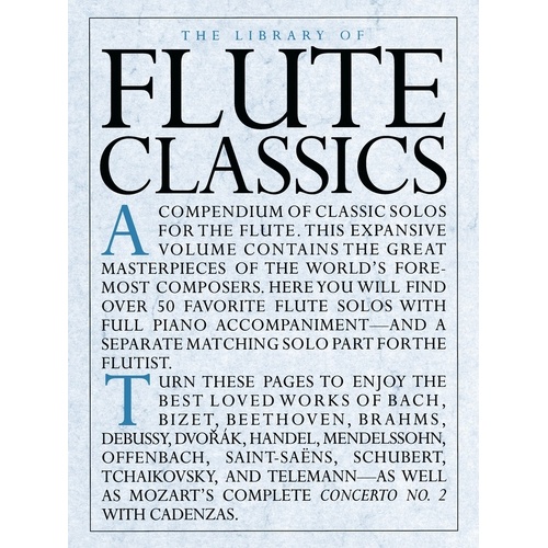 Library Of Flute Classics Flute/Piano (Spiral Bound Book)