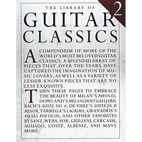 Library Of Guitar Classics Book 2 (Spiral Bound Book)