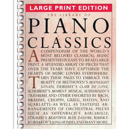 Library Of Piano Classics Large Print Edition (Spiral Bound Book)