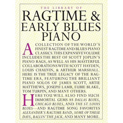 Library Of Ragtime and Early Blues Piano (Spiral Bound Book)