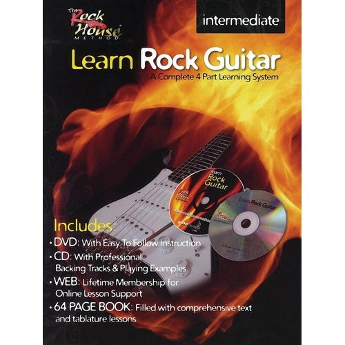 Learn Rock Guitar: Intermediate BK/CD/DVD by Rock House