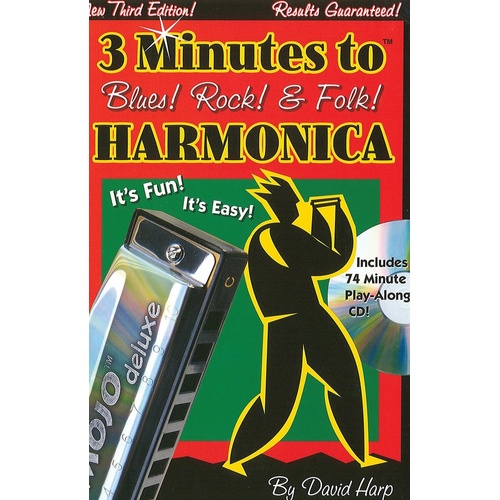 3 Minutes To Blues Rock and Folk Harmonica Book/CD (Softcover Book/CD)