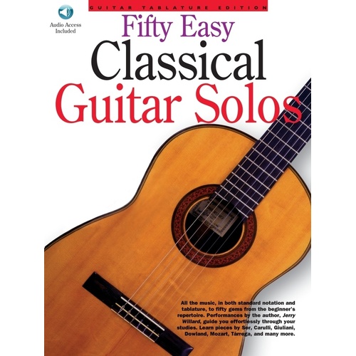 50 Easy Classical Guitar Solos TAB Book/CD (Softcover Book/CD)