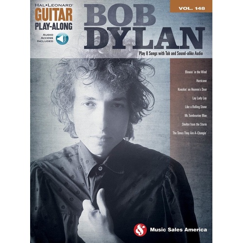 Bob Dylan Guitar Play-Along V148 BK/OLA - 8 Songs with Audio Access, Standard Notation & TAB, 48 Pages, Hal Leonard