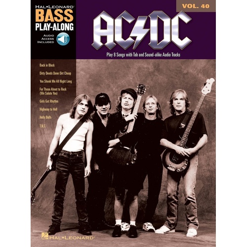 AC/DC Bass Play Along Book/CD V40 (Softcover Book/CD)