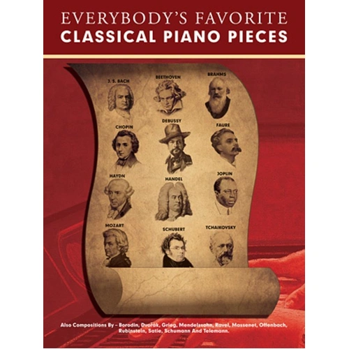 Everybody's Favorite Classical Piano Pieces - 47 Compositions, 192 Pages, Piano Solo, Hal Leonard, Includes Composer Bios and Images