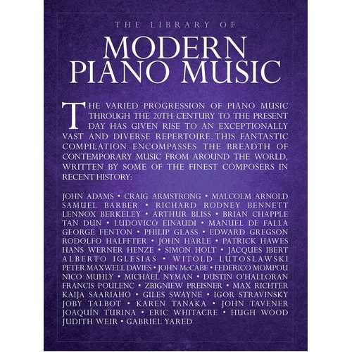 The Library of Modern Piano Music - Piano Solo Collection, 352 Pages, Includes Works by Stravinsky, Glass, Einaudi and More
