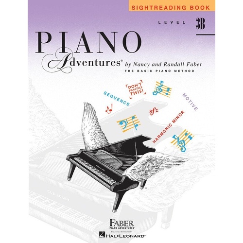 Piano Adventures Level 3B Sightreading Book by Faber Piano Adventures, 96 Pages, Key Signatures, Rhythm Patterns, Chord Inversions