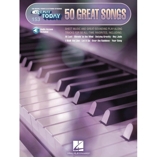 50 Great Songs E-Z Play 153 with Audio Tracks for Keyboard