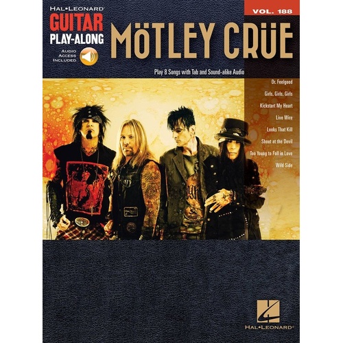 Motley Crue Guitar Play-Along V188 BK/OLA Songbook