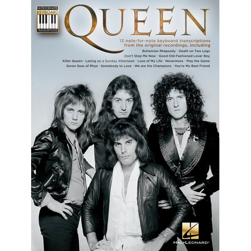 Queen Note-for-Note Keyboard Transcriptions by Hal Leonard, 112 Pages, Includes 13 Songs