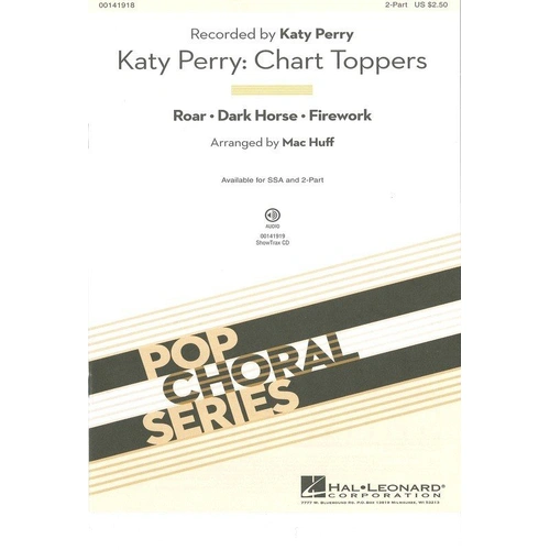 Katy Perry Chart Toppers for Treble Choirs - Mini-Medley of Dark Horse, Firework, Roar, Hal Leonard, 20 Pages, Pop Choral Series