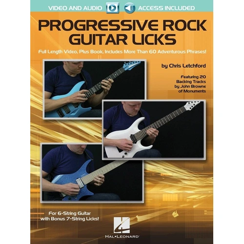 Progressive Rock Guitar Licks by Chris Letchford - 65 Licks, TAB Notation, Video Access, Techniques Included, 40 Pages, Hal Leonard