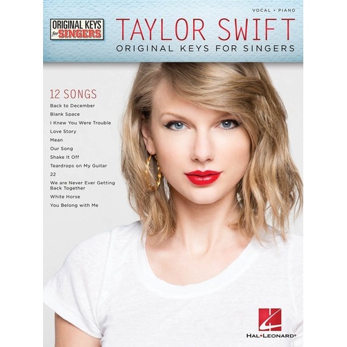 Taylor Swift Original Keys for Singers Piano & Vocal Songbook
