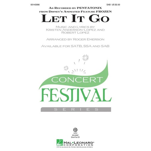 Let It Go SAB A Cappella Arranged by Roger Emerson